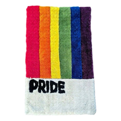 Frisman Vintage Vintage Retro Handmade Gay LGBTQ+ PRIDE Rainbow Flag Shag Wall Art Tapestry