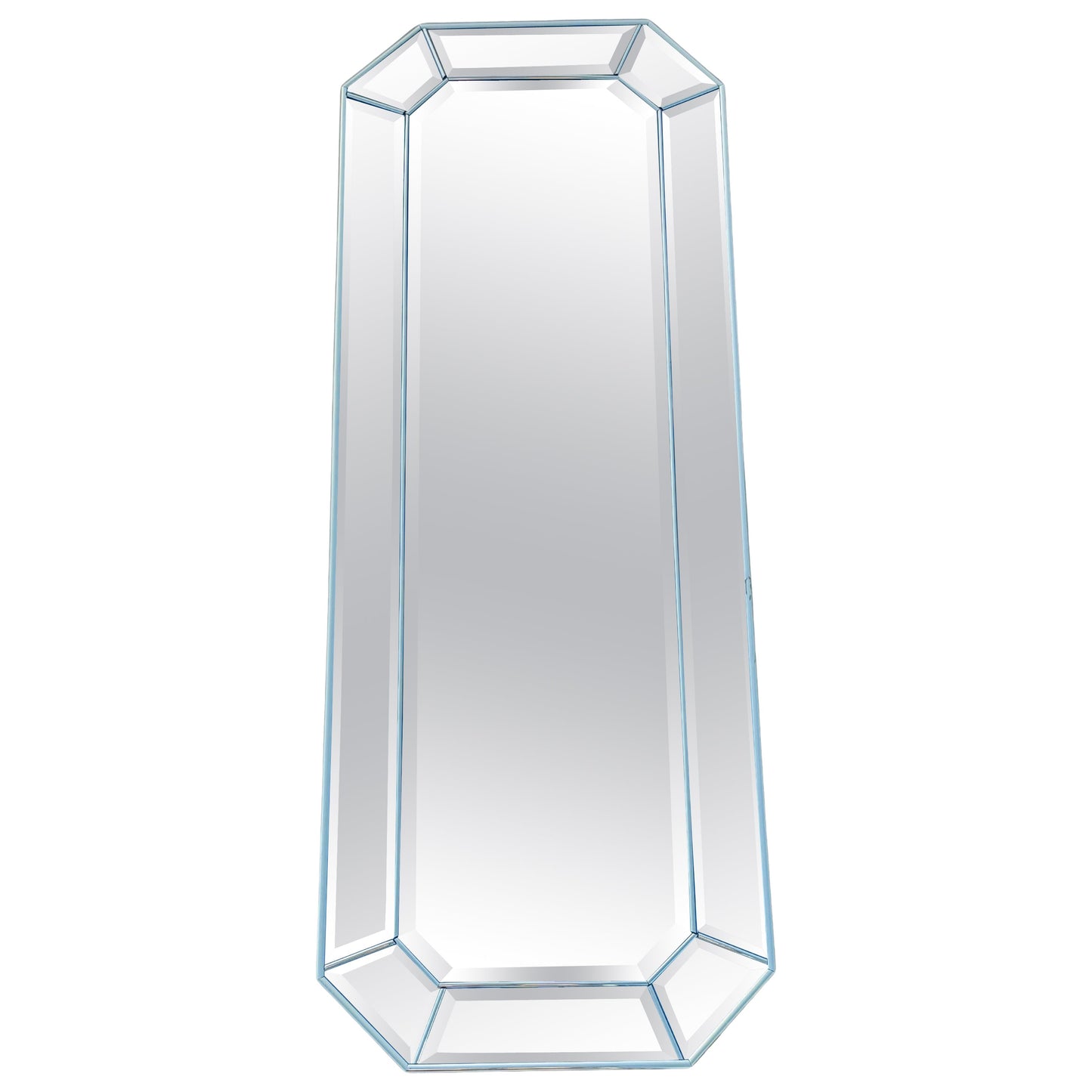 Frisman Vintage Unusual Narrow Octagon Mirror With Bevelled Edges ca' 1970's