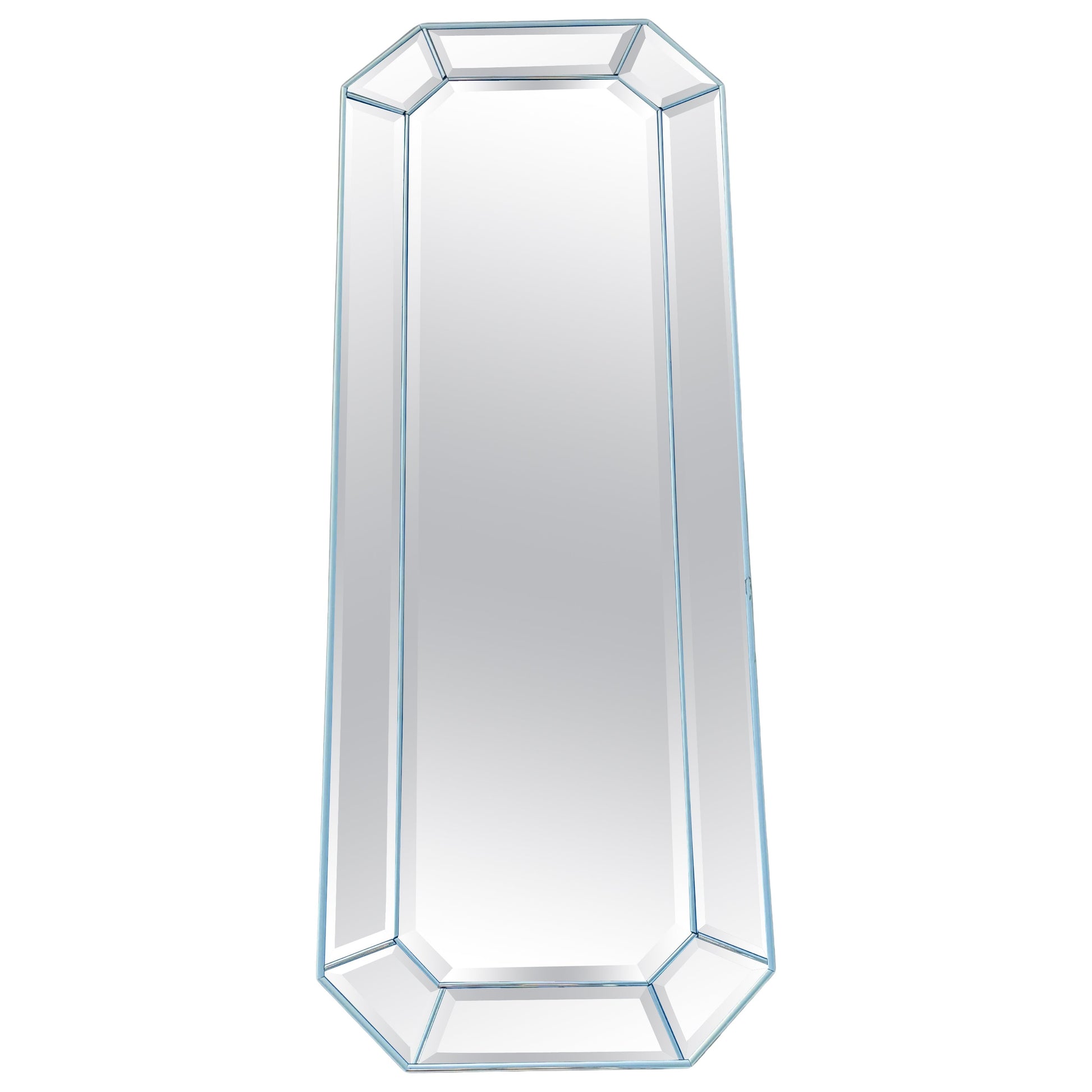 Frisman Vintage Unusual Narrow Octagon Mirror With Bevelled Edges ca' 1970's