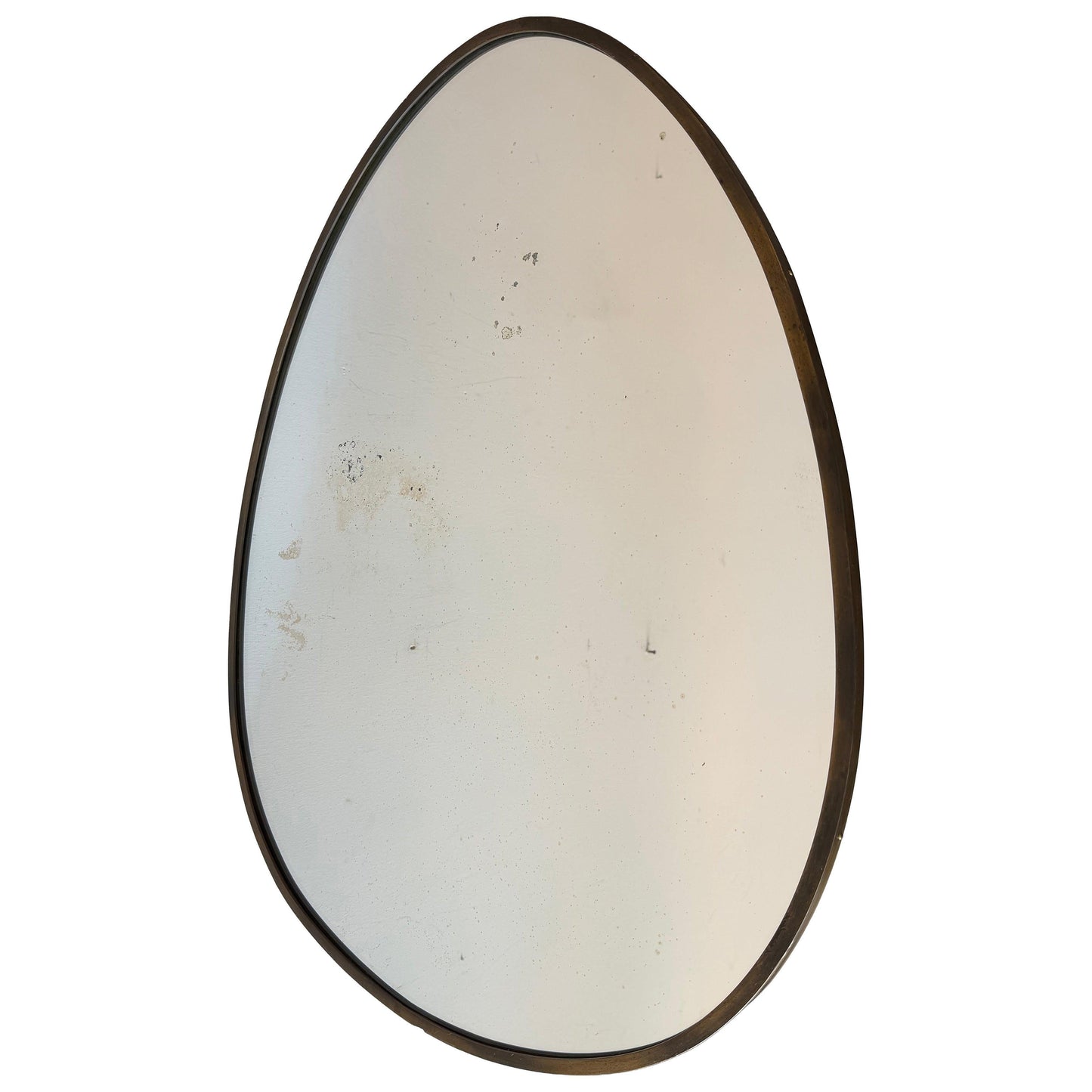 Frisman Vintage Vintage Italian Brass Mirror Egg Shape Brass ca' 1970's