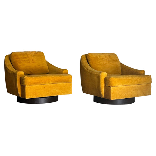 Frisman Vintage 1970s Selig of Monroe Swivel and Tilt Chairs- A Pair