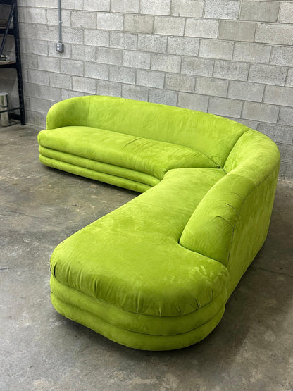 Frisman Vintage Postmodern Serpentine Sectional With Stacked Base