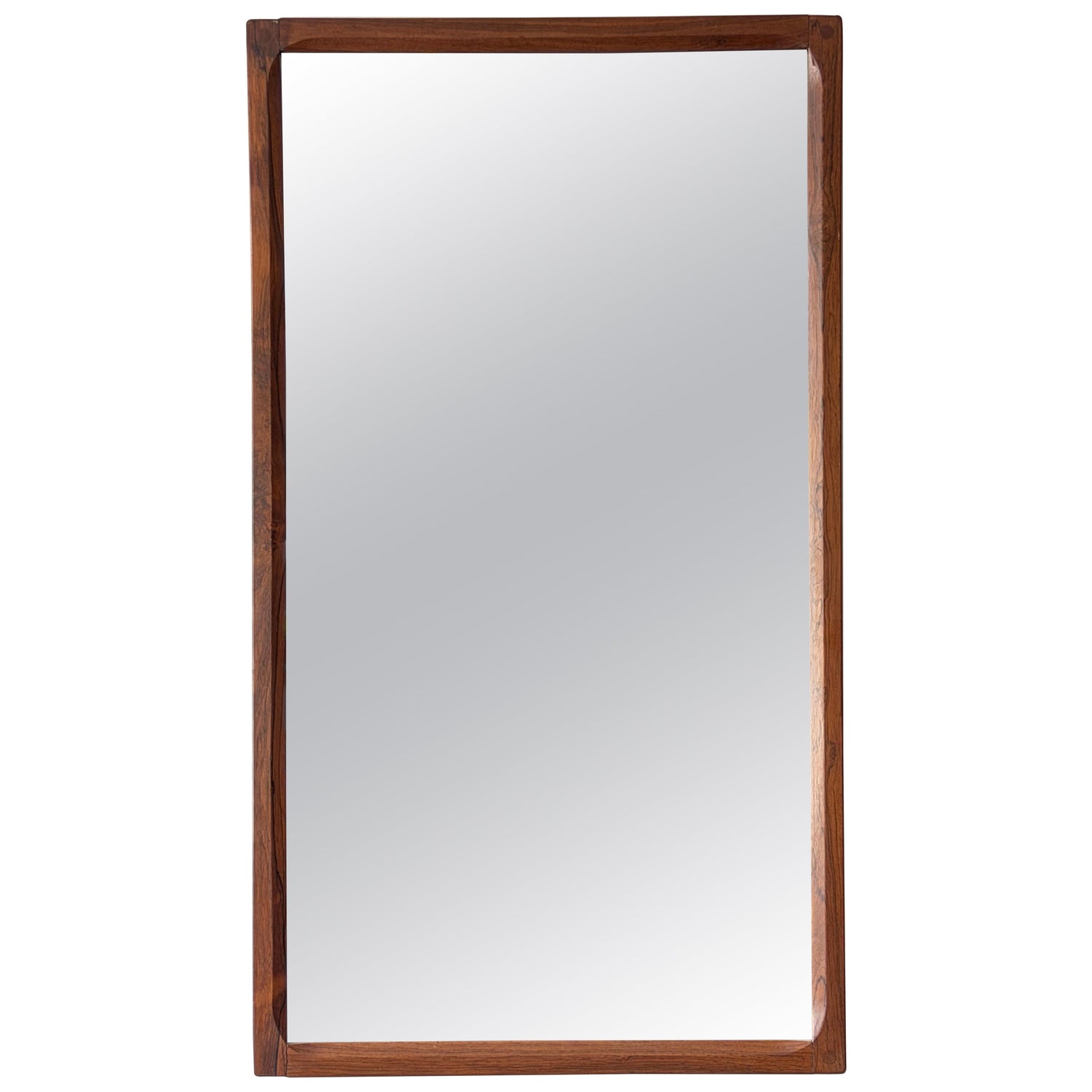 Frisman Vintage Danish Midcentury Modern Rosewood Wall Mirror, Aksel Kjersgaard, Denmark 1960s