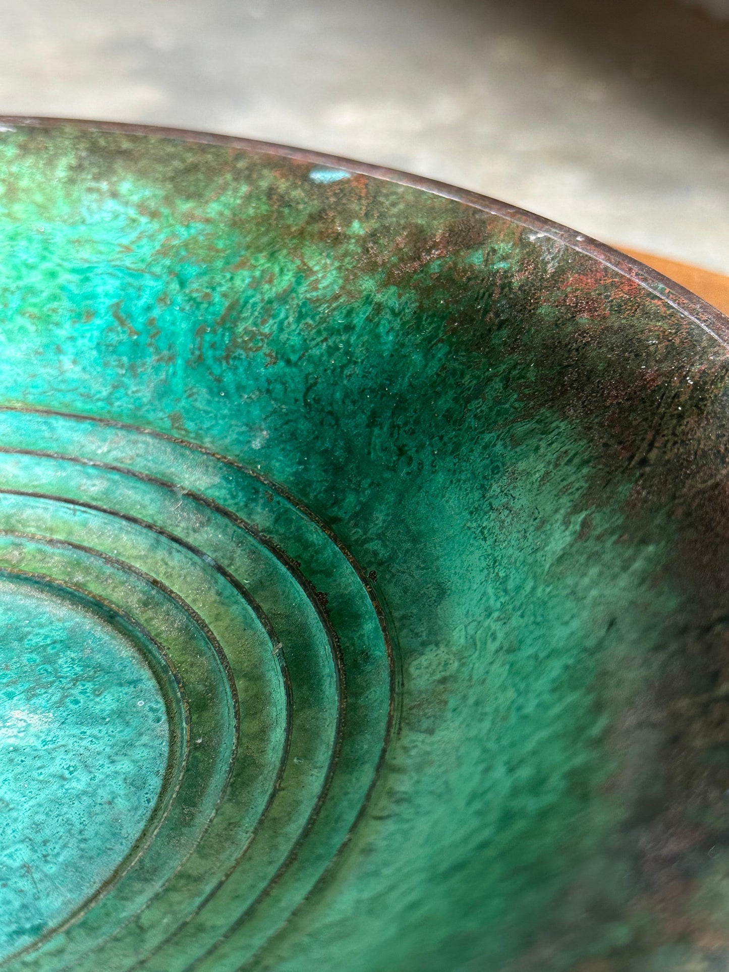 Vintage Patinated Bronze Low Bowl, Sweden, 1960s