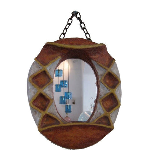 Frisman Vintage A Ceramic Mirror by Isabelle Ferlay Vallauris