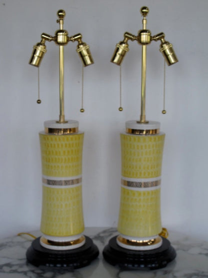 Frisman Vintage Pair of Elegant Ceramic Lamps by Waylande Gregory