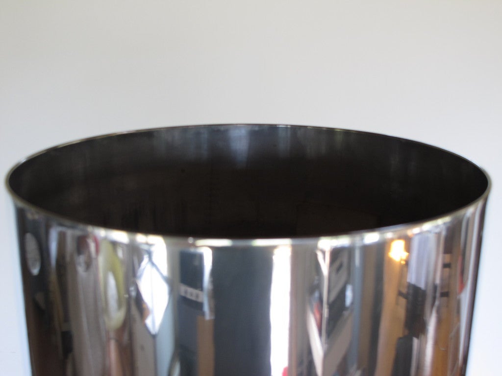 Frisman Vintage A Polished Aluminum Floor Lamp Tube Shaped Ca' 1960's