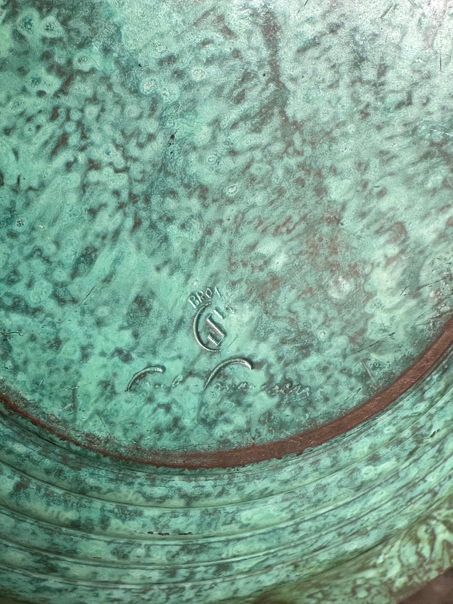 Vintage Patinated Bronze Low Bowl, Sweden, 1960s