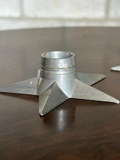 Svenskt Tenn Star Shaped Candle Holders in Pewter - a Pair