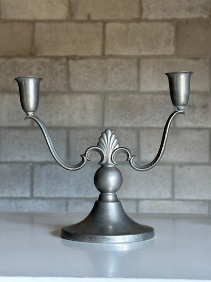 Swedish Grace Candelabras by Firma Svenskt Tenn in Pewter- a Pair