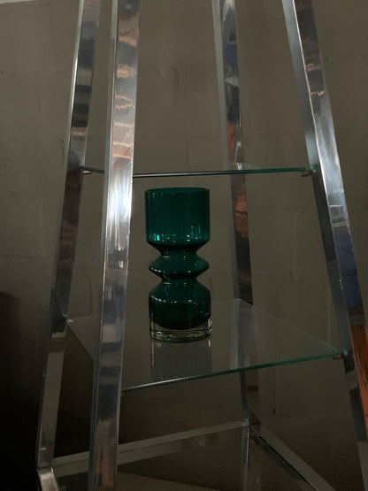 Frisman Vintage Pair of Obelisk Étagères in Polished Aluminum