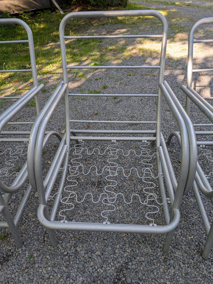 Frisman Vintage A Set Of Four Modernist Armchairs ca' 1950's Aluminum For Patio/Garden