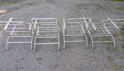 Frisman Vintage A Set Of Four Modernist Armchairs ca' 1950's Aluminum For Patio/Garden