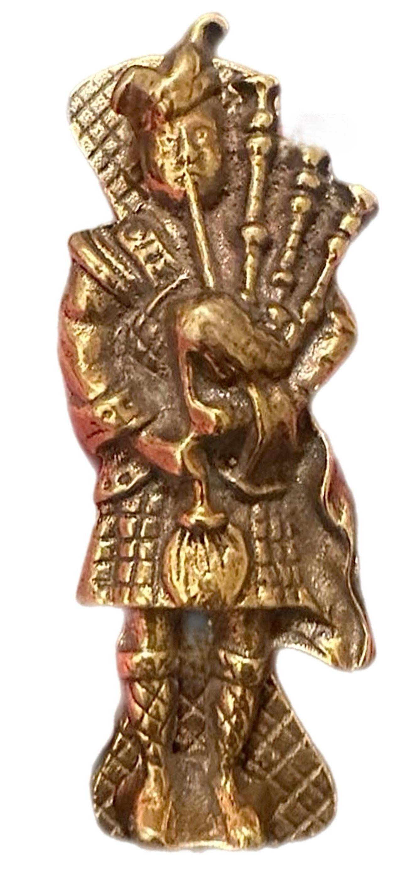 Frisman Vintage Rare Vintage Large 50s Scottish Bagpipe Player Solid Brass Door Knocker Scotland