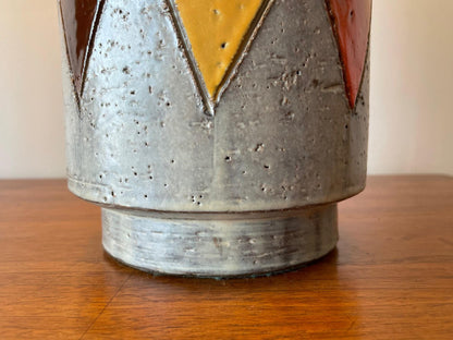 Frisman Vintage Pair of Aldo Londi Bitossi Cermaic Lamps Harlequin Pattern