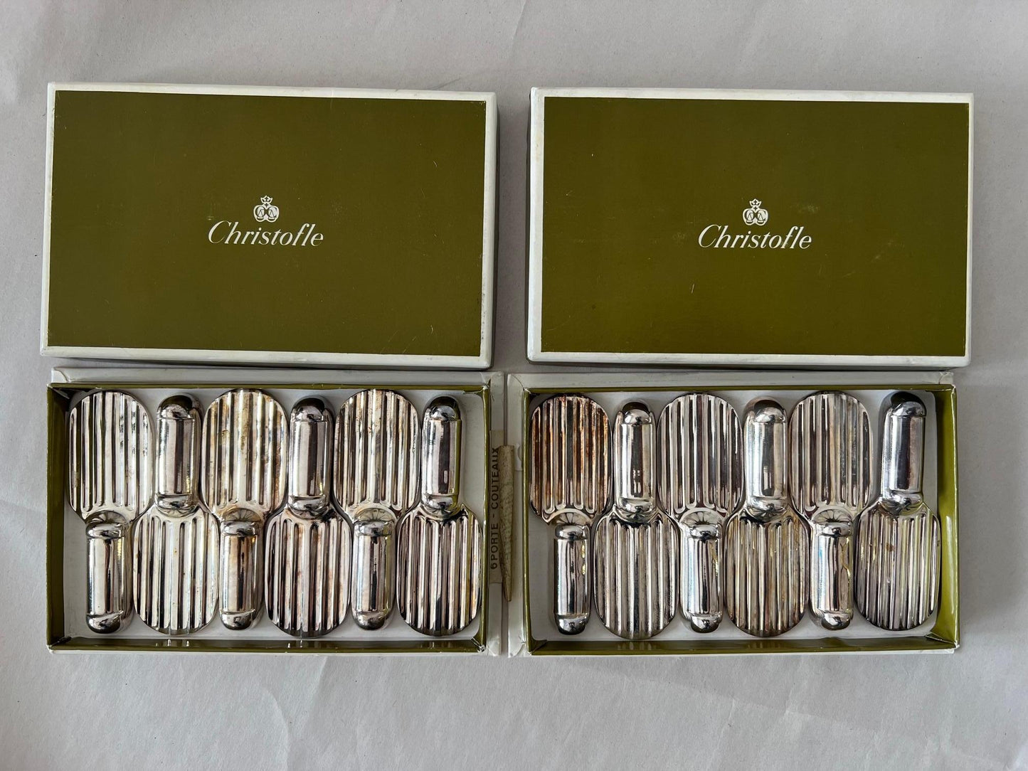 frisman vintage Christofle Silver Plate Knife Rests Set Of Twelve