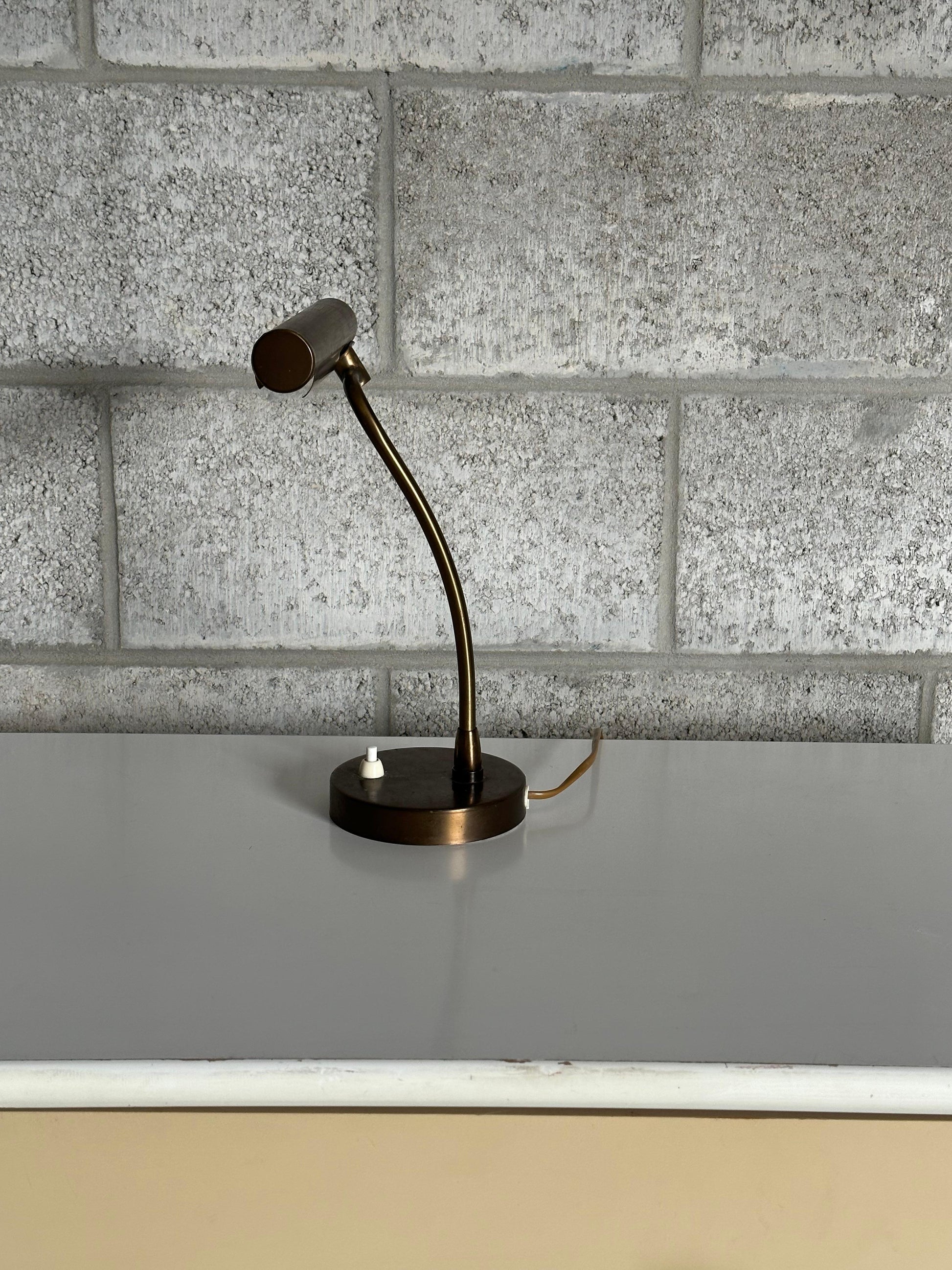 frisman vintage 1940s Swedish Modern Brass Desk or Banker/ Table Lamp by Asea