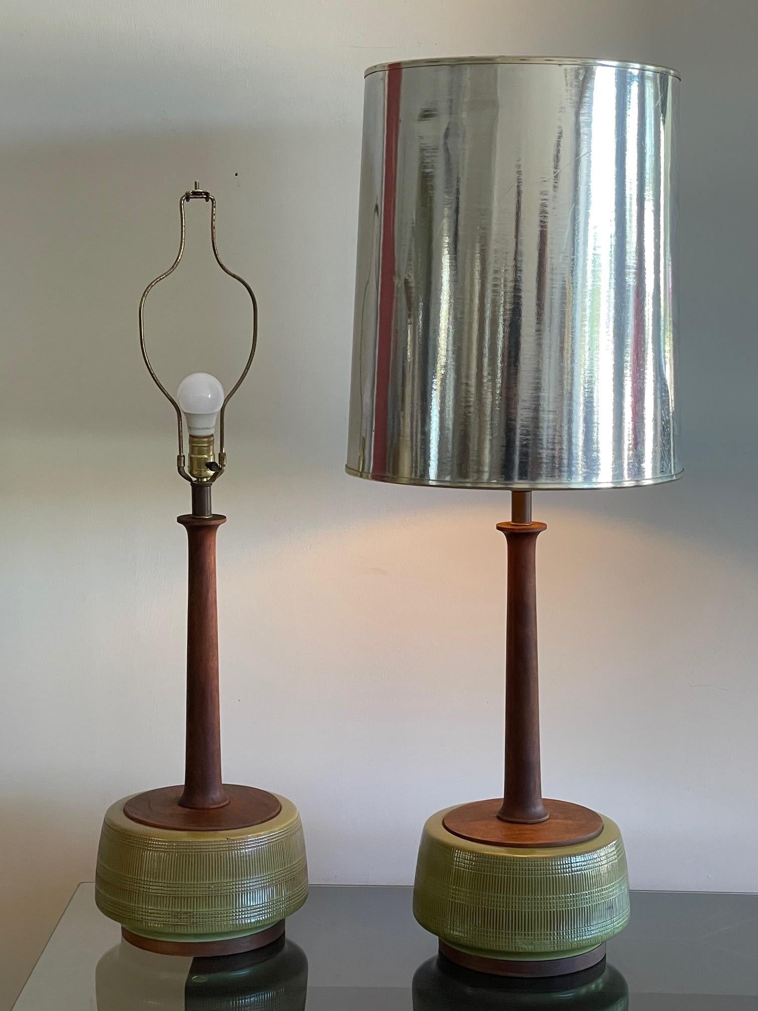 frisman vintage Unusual Pair of Sculptural Ceramic Lamps