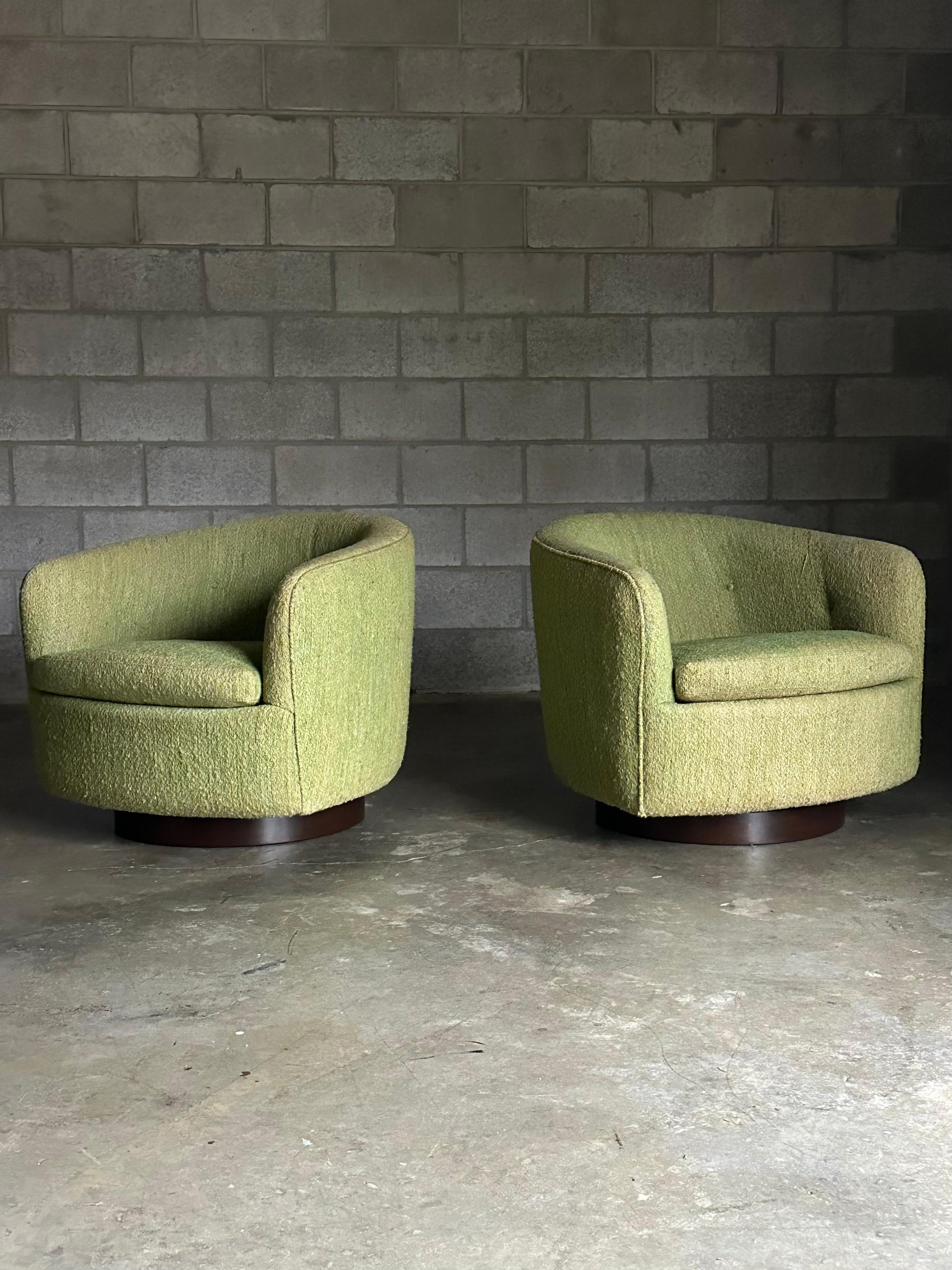 Frisman Vintage Milo Baughman for Thayer Coggin Swivel and Tilt Chairs