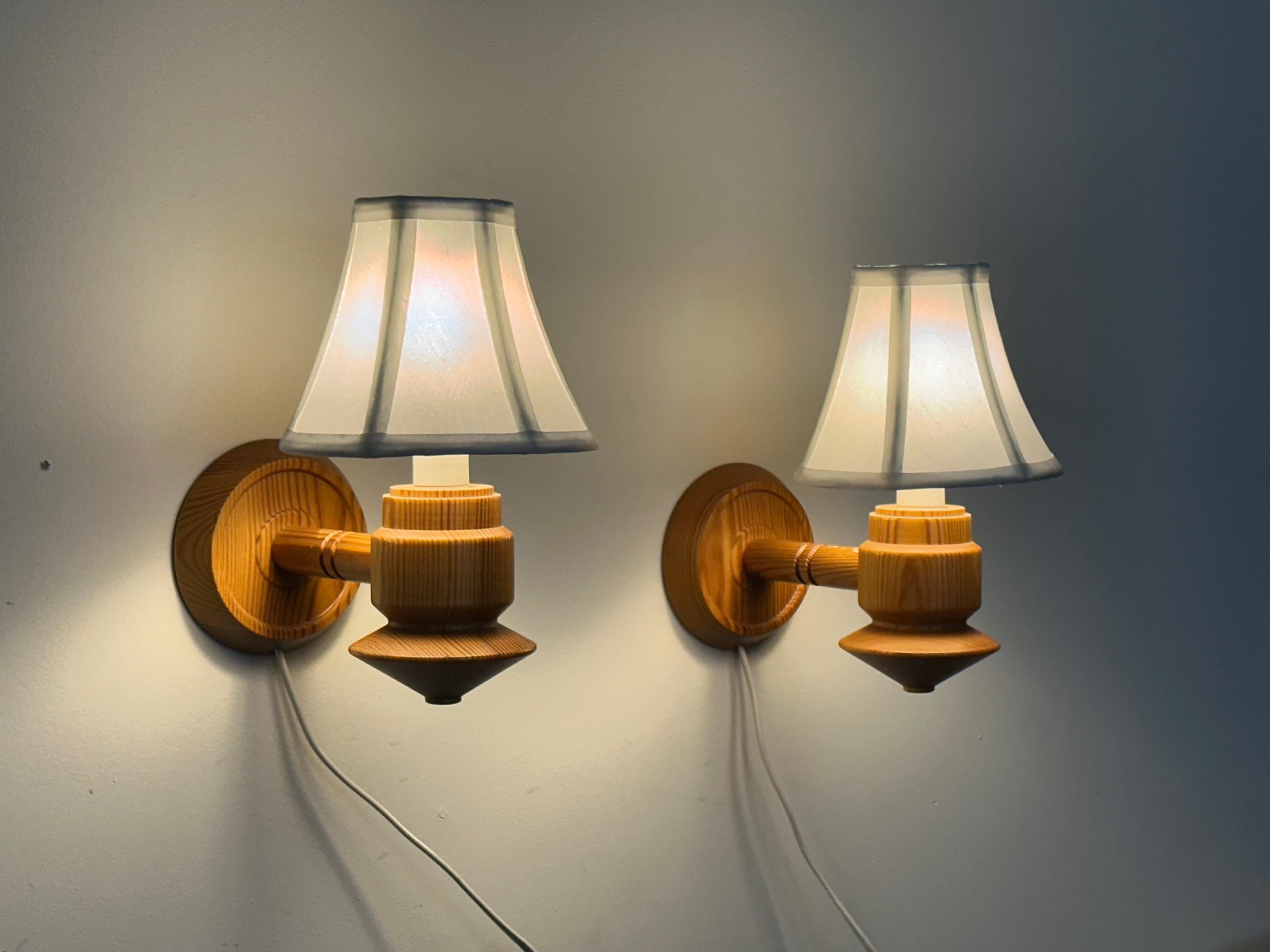 Frisman Vintage 1970s Swedish Pine Wall Lights/ Sconces