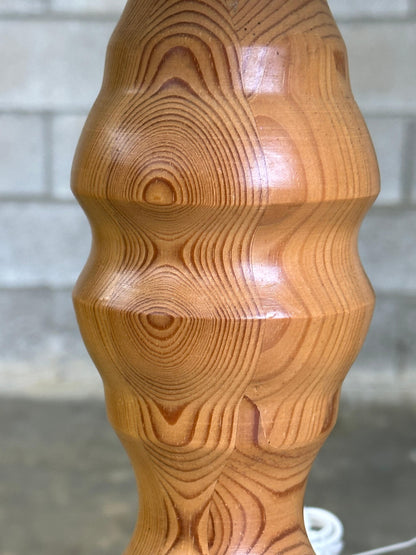 Frisman Vintage Swedish Modernist Pine Turned Table Lamp