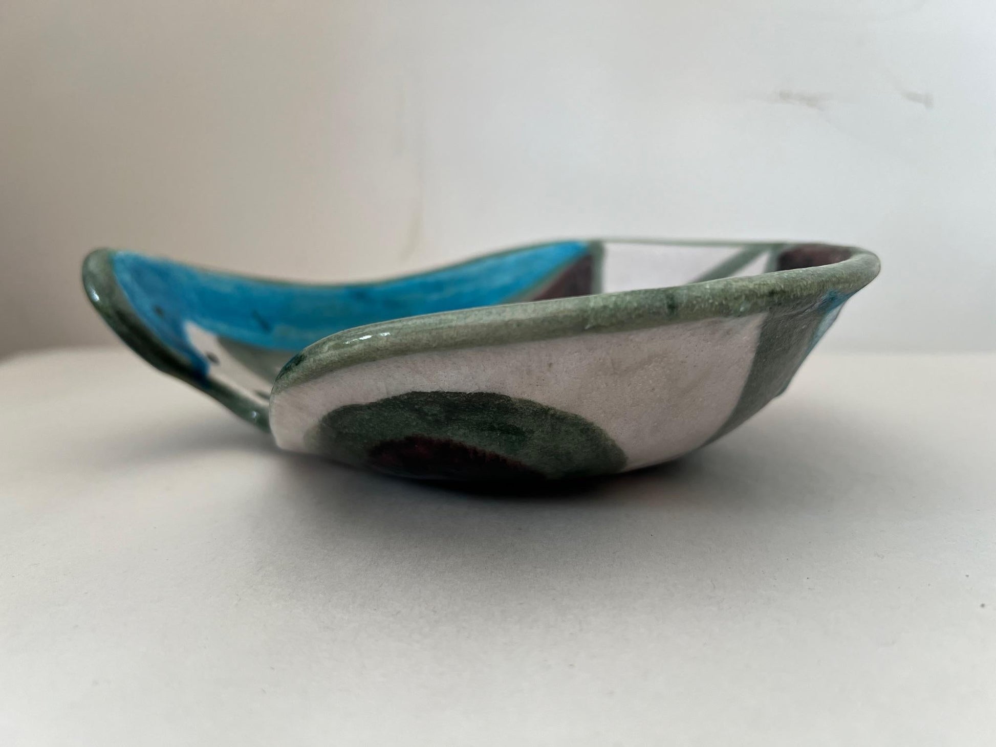 Frisman Vintage Unusual Ceramic Bowl By Gambone, Italy Ca'1950's