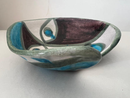 Frisman Vintage Unusual Ceramic Bowl By Gambone, Italy Ca'1950's