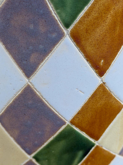 Frisman Vintage 60s Pop Art Hand Painted Ceramic Umbrella Stand Holder Abstract Harlequin