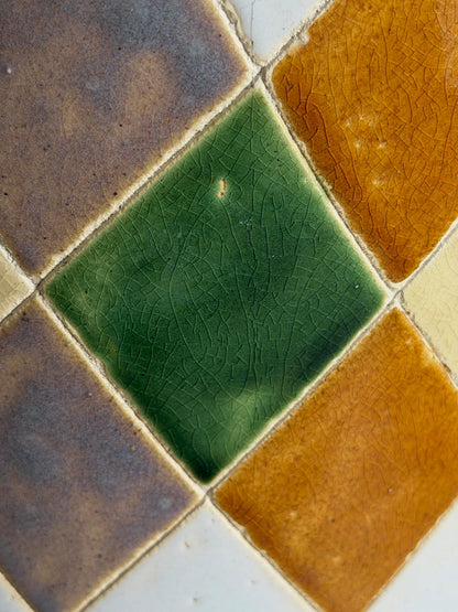 Frisman Vintage 60s Pop Art Hand Painted Ceramic Umbrella Stand Holder Abstract Harlequin