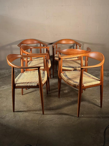 Frisman Vintage Set of Six Classic Chairs by Hans Wegner Johannes Hansen, Denmark