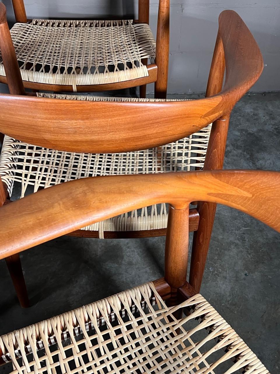 Frisman Vintage Set of Six Classic Chairs by Hans Wegner Johannes Hansen, Denmark