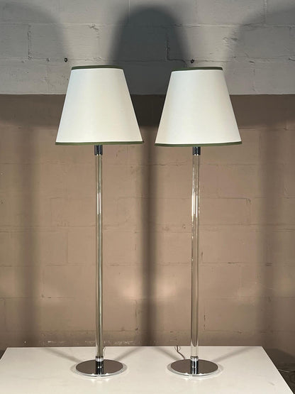 frisman vintage Pair of Vintage Glass Rod Lamps by Hansen Lighting NYC