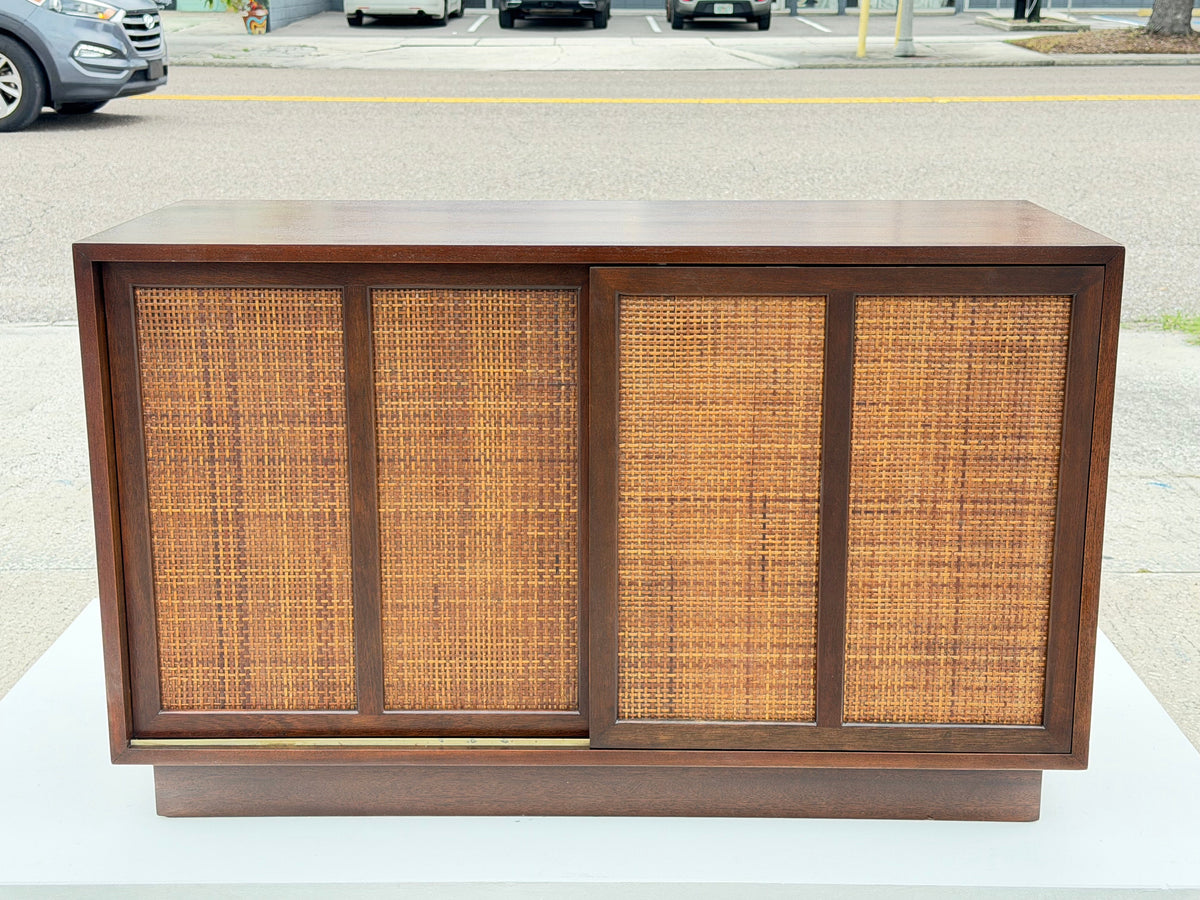 Frisman Vintage A Classic Mid Century Credenza With Sliding Caned Doors