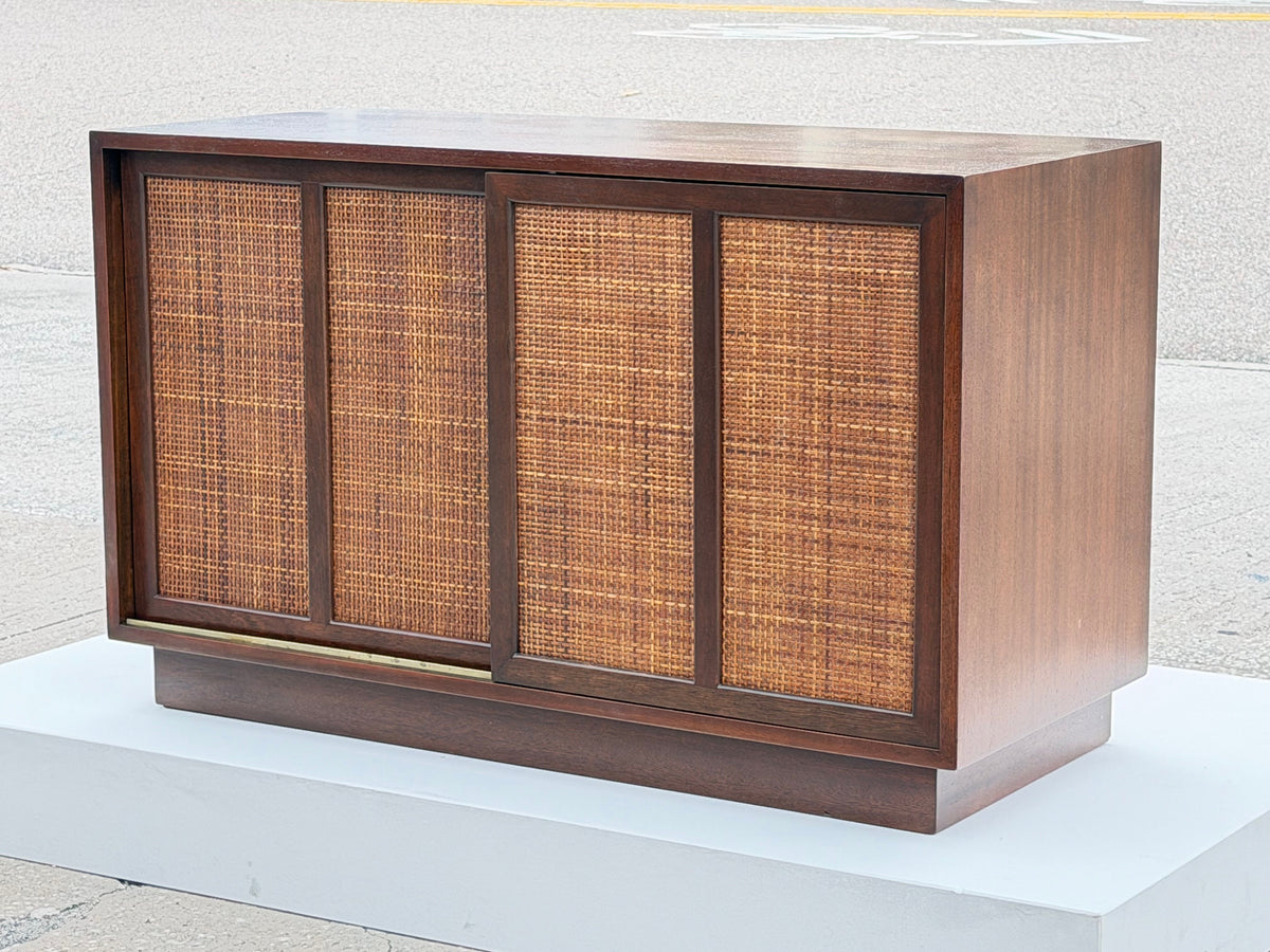 Frisman Vintage A Classic Mid Century Credenza With Sliding Caned Doors