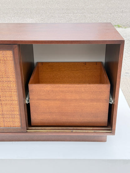 Frisman Vintage A Classic Mid Century Credenza With Sliding Caned Doors