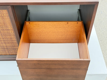 Frisman Vintage A Classic Mid Century Credenza With Sliding Caned Doors