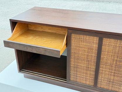 Frisman Vintage A Classic Mid Century Credenza With Sliding Caned Doors