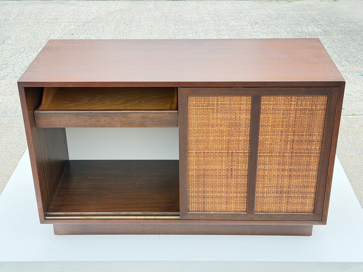 Frisman Vintage A Classic Mid Century Credenza With Sliding Caned Doors