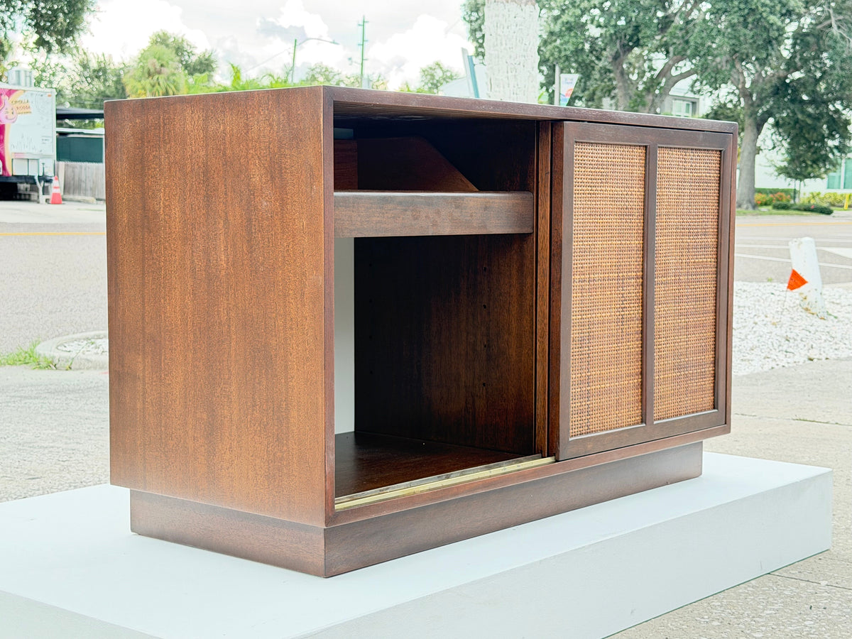 Frisman Vintage A Classic Mid Century Credenza With Sliding Caned Doors