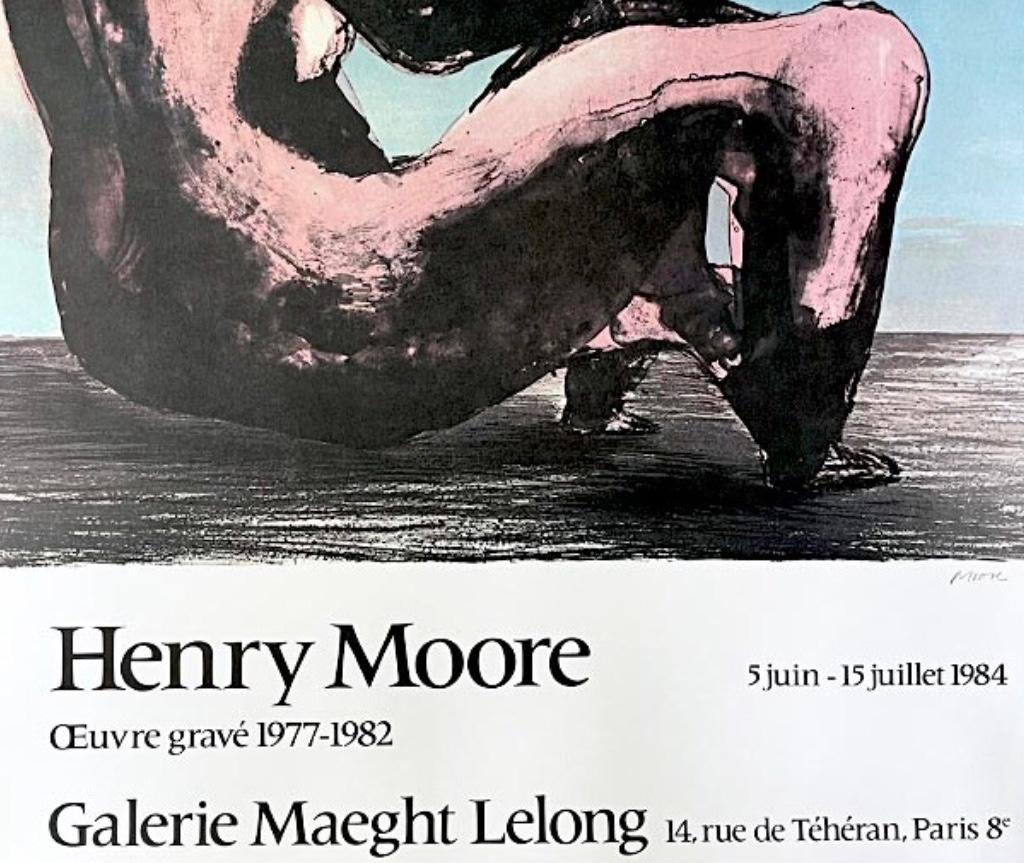 Frisman Vintage Vintage Original Henry Moore Exhibition Poster Reclining Woman Gallery Maeght
