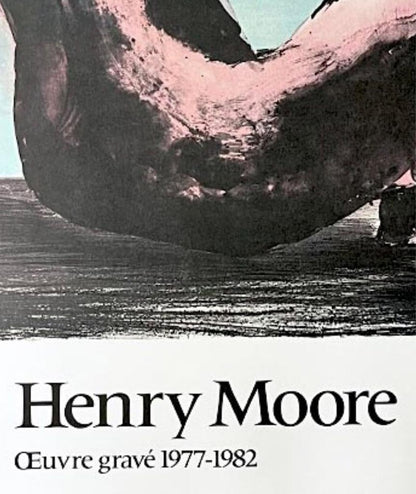 Frisman Vintage Vintage Original Henry Moore Exhibition Poster Reclining Woman Gallery Maeght