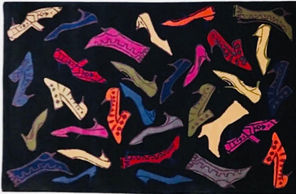 Frisman Vintage 80s Original Andy Warhol Diamond & Dust Pop Art Shoes Boots Area Rug Ltd Ed 8x5