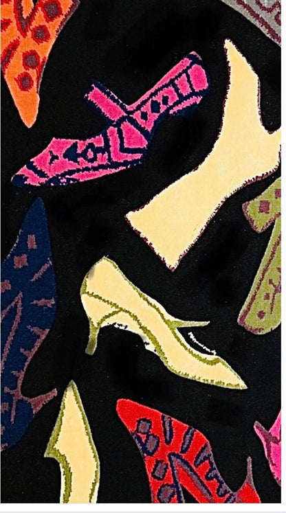 Frisman Vintage 80s Original Andy Warhol Diamond & Dust Pop Art Shoes & Boots Area Rug 5x8