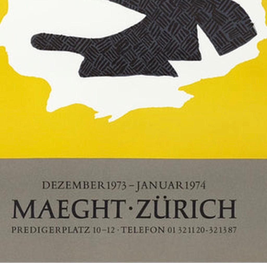 Frisman Vintage Vintage Original Georges Braque Exhibition Poster 3 Birds Gallery Maeght Zurich