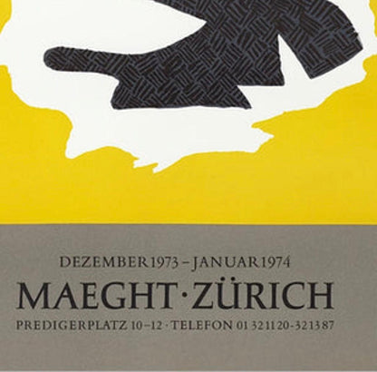 Frisman Vintage Vintage Original Georges Braque Exhibition Poster 3 Birds Gallery Maeght Zurich