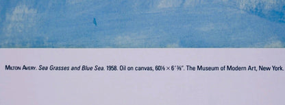 Frisman Vintage Rare Milton Avery MoMA Exhibition Poster Sea Grasses & Blue Sea 1958