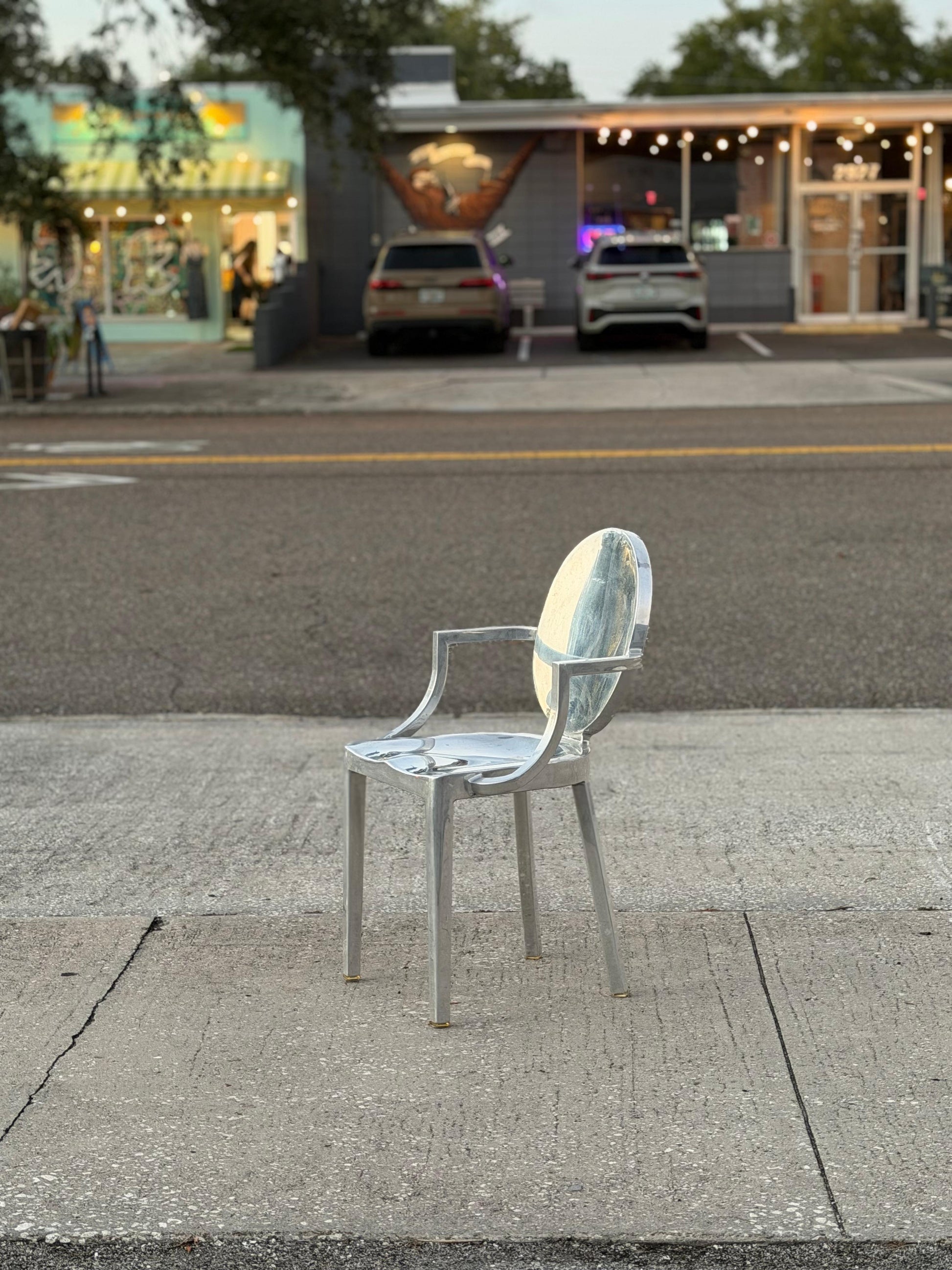 Frisman Vintage Emeco Arm Chair Polished Aluminum Philippe Starck