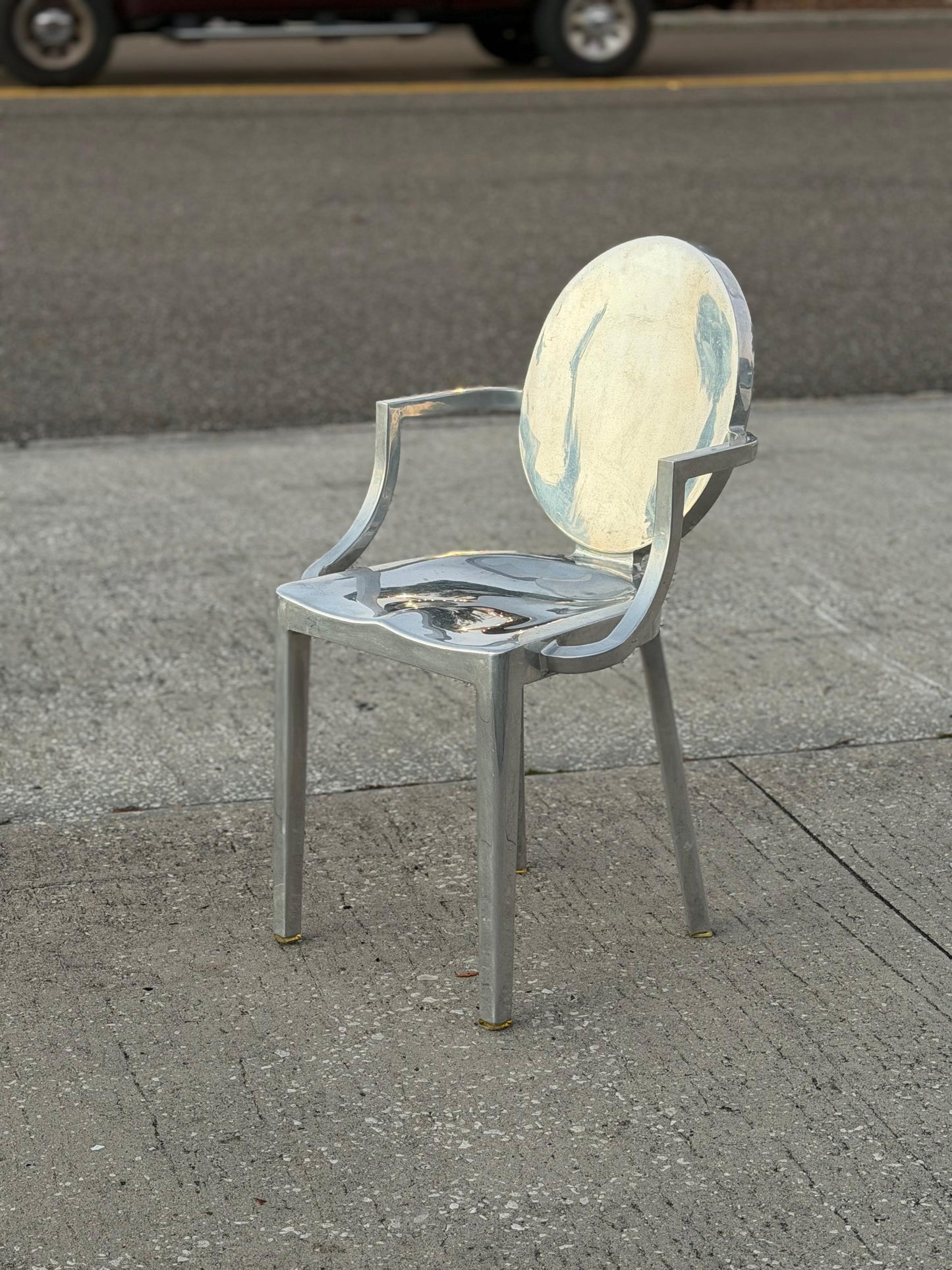 Frisman Vintage Emeco Arm Chair Polished Aluminum Philippe Starck