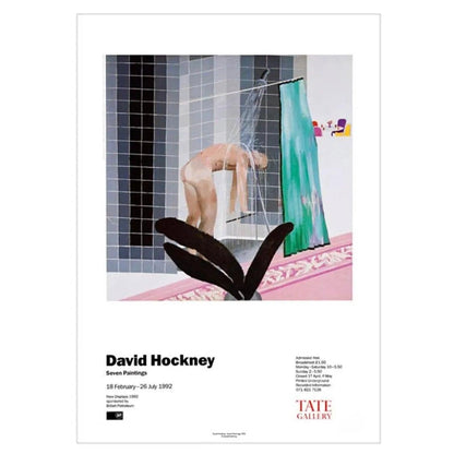 Frisman Vintage Original Vintage David Hockney Man in Shower Beverly Hills Exhibition Poster