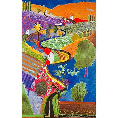Frisman Vintage Original David Hockney Nichols Canyon Exhibition Poster Denmark